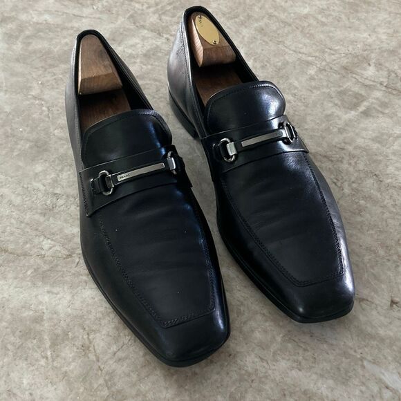 PRADA Black Leather Loafers